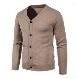 Maglioni da uomo Autunno Inverno lavorato a maglia con scollo a V manica lunga cardigan maglione spesso caldo moda maschile cappotto casual con bottoni