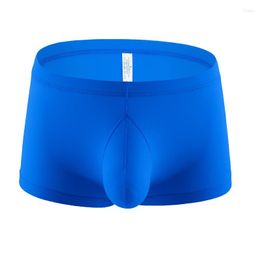 Underpants Men's U Convex Underwear Boxer Shorts Youth Sexy Lingerie Ice Silk Summer Sports Bottom Comfortable Young Student Male Aro Pants