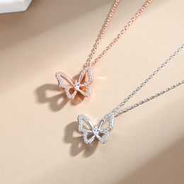 Pendant Necklaces Fashion Crystal Butterfly Charm Necklace For Women Girls Choker Party Wedding Y2K Jewelry Dz970