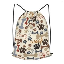 Shopping Bags Dog Bones Prints Premium Drawstring Backpack Men Gym Workout Fitness Sports Bag Bundled Yoga For Women