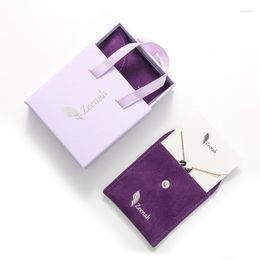 Gift Wrap Custom High End Purple Drawer Box With Ribbon Handle