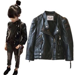 toddler girl leather jacket fashion zip jacket coat for 112years girls kid warm Winter fur inside jacket clothes282n7478279