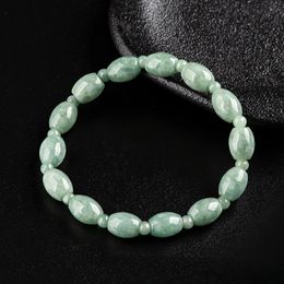 Natural Bracelet Bean Seed Jade Bucket Bead Hand String High-end F Hand Jewelry