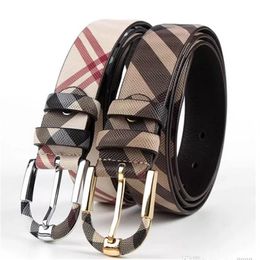2022Fashion Wild Stripe Men Women Real Leather Belt Designer High Quality Waist Belts Metal Pin Buckle Strap242i