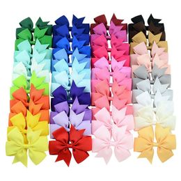 Hair Accessories 40 Colours 3 Inch Cute Ribbed Ribbon Hair Bows With Clip Baby Girl Boutique Accessories Party Gifts Baby, Kids Materni Dh2Yu