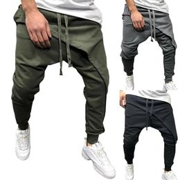 Men's Pants Mens Harem Sports Bottoms Baggy Drop Crotch Drawstring Trousers Fashion217Y