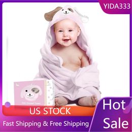 Handelsrockar ForeverPure Baby Hooded Thandduk Organisk bambu Cotton Super Absorbent Ultra Soft Perfekt med tvättduk och gratulationskort 231010