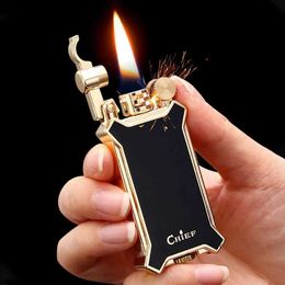 Lighters 2023 New Arrival Kerosene Lighter Cool Gadgets For Men Reusable Portable Fire Ignition Luxury Grinding Wheel Petroleum Lighters HJOK