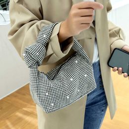 Dinner Bag New Water Diamond Bag Handmade Knot Bag Transparent Water Diamond Handbag Women's Bag 231010