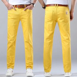 Men s Jeans Classic Denim Pants Fashion Casual Straight Stretch Slim Fit High Quality Cotton Colourful Brand 231009