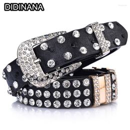 Belts Women Men Bling Rhinestones Belt Quality Studded Western Cowgirl Cowboy Trendy Cinto De Strass Ceinture Femme