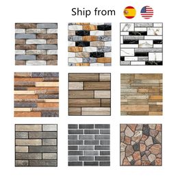 Wall Stickers 20PCS Self Adhesive Tile Sticker Home Decor 3d pvc sticker Covers For Kitchen Cupboard Bathroom Waterproof Wallpaper 231009