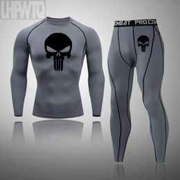 Men's Thermal Underwear Men Winter Slim Tracksuit Thermal Underwear Set Winter Long Johns Male Second Skin Thermo Sportswear Clothing Rashguard For Men 231010