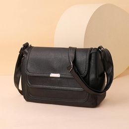 Evening Bags PU Soft Leather CrossBorder Simple Lightweight And LargeCapacity Shoulder Messenger Bag Leisure MiddleAged Lady