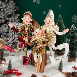 Christmas Decorations ELF BOY Fairy Christmas Tree Decorations Handmade Elf Ornament Golden Elves Home Decor Holiday Collectible Figurines 231010