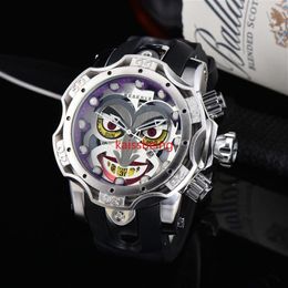 ksa Luxury Brand Undefeated Reserve Venom DC Comics Joker Rubber Strap 52mm Men Quartz Watch Reloj Hombres314f251N
