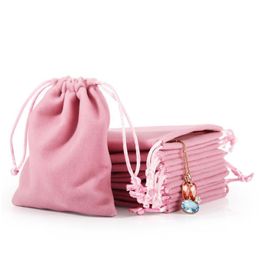 Jewelry Pouches, Bags New Veet Jewelry Dstring Cord Gift Bags Pink Ice Gray Dust Proof Cosmetic Storage Crafts Packaging Pouches For B Dhgmn