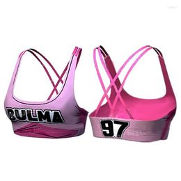 Men's Tracksuits Breathable Women's Bra Fashion Goku BULMA Printed Cosplay Fitness Push Up Tops 2022 Gym Women Sports Ruu254e