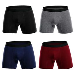 Mens Underwears Underpants Boxers Shiping Male Sports Style Closed Boxers Breathale Underpant 4PCS Lot Solid Colours Plus Si236o