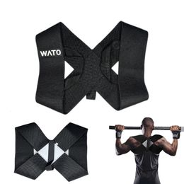 Back Support Adjustable Gym Sports Care Single Shoulder Support Back Brace Guard Strap Wrap Belt Band Pads Black Bandage Men Women 231010