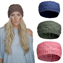 Designer Cable Knitted Headband Hats Womens Beanies Winter Sports Yoga headpiece Ladies Acrylic Hair Band Winter Ear Warmer