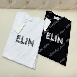 22ss Men Designers t shirts tee rivet letter print short sleeve Man Crew Neck paris Streetwear white black xinxinbuy XS-L1956