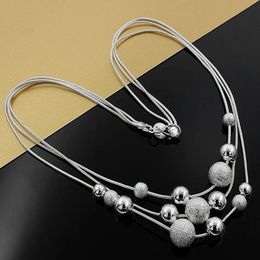 Pendant Necklaces Fine Jewellery Charm 925 Sterling Silver Bead Necklace Classic High quality Fashion for Women Lady Wedding Chain Wholesale Gift 231009