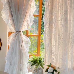 Curtain American Country Double-layer Cloth Yarn Integrated Lace French Rococo Bedroom Window With