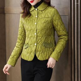 Women's Trench Coats Loehsao Brand Fashion Lightweight Women Jacket Black Green Short Coat Down-Cotton Slim Windproof Warm Autumn Winter