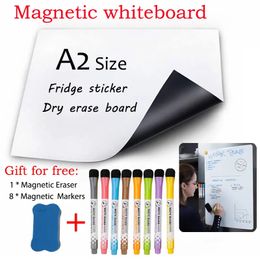 Whiteboards A2 Size Soft Magnetic Whiteboard White Board Message Board Monthly Weekly Planner Calendar Table 16.5"x23.4" 231009