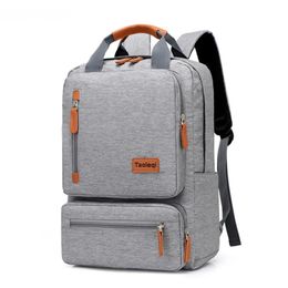 School Bags Casual Business Backpack For Men Light 15 inch Laptop Bag Waterproof Oxford Cloth Lady Anti-theft Travel Backpack Grey 231009