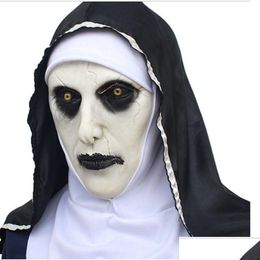 Party Masks The Nun Valak Mask Deluxe Latex Scary Fl Head Halloween Cosplay Costume Accessory Party Masks Rra2140 Home Garden Festive Dh1Nq