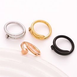 Designer Nail Ring Luxury Jewellery Midi Rings For Women Titanium Steel Alloy Gold-Plated Process Fashion Accessories Never Fade Not293i