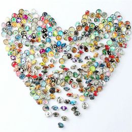 Mix Snap Button 12MM Glass Rhinestone Jewellery Charms Random 50PC242r