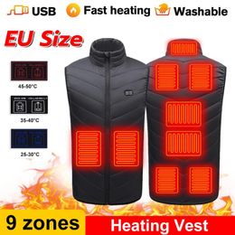Motorcycle Apparel Men Winter Intelligent 9 Heating Vest Jacket USB Electrically Heated Sleeveless Travel For Outdoor Riding