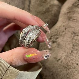 Snake shaped ins style new pleated diamond open ring fashion versatile index finger Personalised creative bracelet