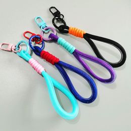 Keychains Mesh Tube Color Cotton Rope With Key Chain Backpack Diy Mobile Phone Shell Car Ring K5128