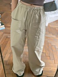 Women's Pants High Street Vintage Cargo Women Pockets Korean Style Fashion Baggy Female Waist Casual Designer 2023