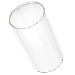 Candle Holders Glass Cup Decor Cylinder Tube Cover Holder Windproof Round For Pillar Candles Clear