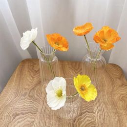 Vases Modern Striped Glass Vase Transparent Tabletop Flower Applicator Decorative Ornament Household Creative Art