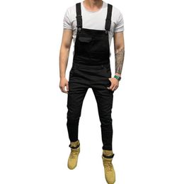 Men's Jeans overalls tirantes hombre para pant jeans for men black army green 2020 mens clothing Men Pants with pocket #w2544