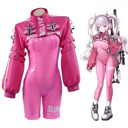 Nikke Alice Cosplay Costume Victory Nikke Alice Cosplay Sexy Pink Bodysuit Jumpsuit Jacket Suit Halloween Costume for Womencosplay