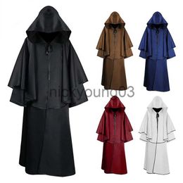 Theme Costume Cosplay Mediaeval Monk Robe Cloak Plague Doctor Costume Hood Cape Mantle Gown Wizard Priest Friar Outfit Halloween Dress Up x1010