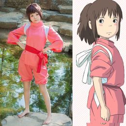 Theme Costume Spirited Away Ogino Chihiro Dresses Girl Women Halloween Come for Kids Cosplay Anime Japanese Kimono Carnival Festival Set Q231010