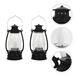 Candle Holders Lantern Retro Kerosene Lamp Halloween LED Barn Decor Handheld Light Decoration Ornament Christmas Outdoor Lanterns Home