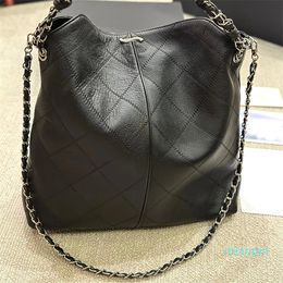 2023-Luxury brand bag Dailing Chequered quilted crossbody hobo folding cowhide shoulder metal hardware chain designer backpack women airport 32cm