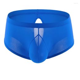 Underpants Men's U Convex Pouch Underwear Gays Funny Boxer Shorts Sexy Panties Ice Silk Sports Stretch Bottom Pants For Young Students