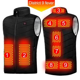 Women's Vests Intelligent Headed Waistcoat Men Women USB Electric Smart Heating Vest Jacket Zipper 9 Areas Zone for Outdoor Hunting Sports Hik 231010