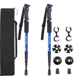 Trekking Poles 2pcs/lot Trekking poles hike walking stick nordic walking cane Aluminium ski camp telescopic baton outdoor hiking poles crutches 231010