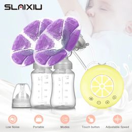 Breastpumps Double Electric Breast Pump BPA free Powerful Breast Pumps USB Electric Breast Pump With Baby Milk Bottle Cold Heat Pad 231010